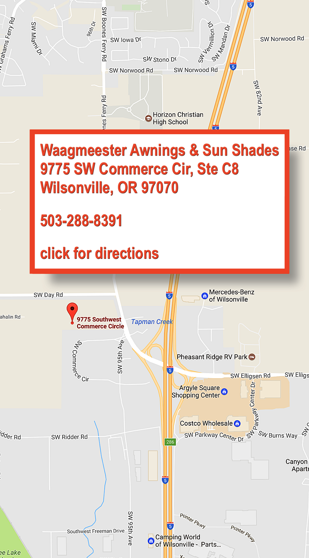 Contact Waagmeester Awnings